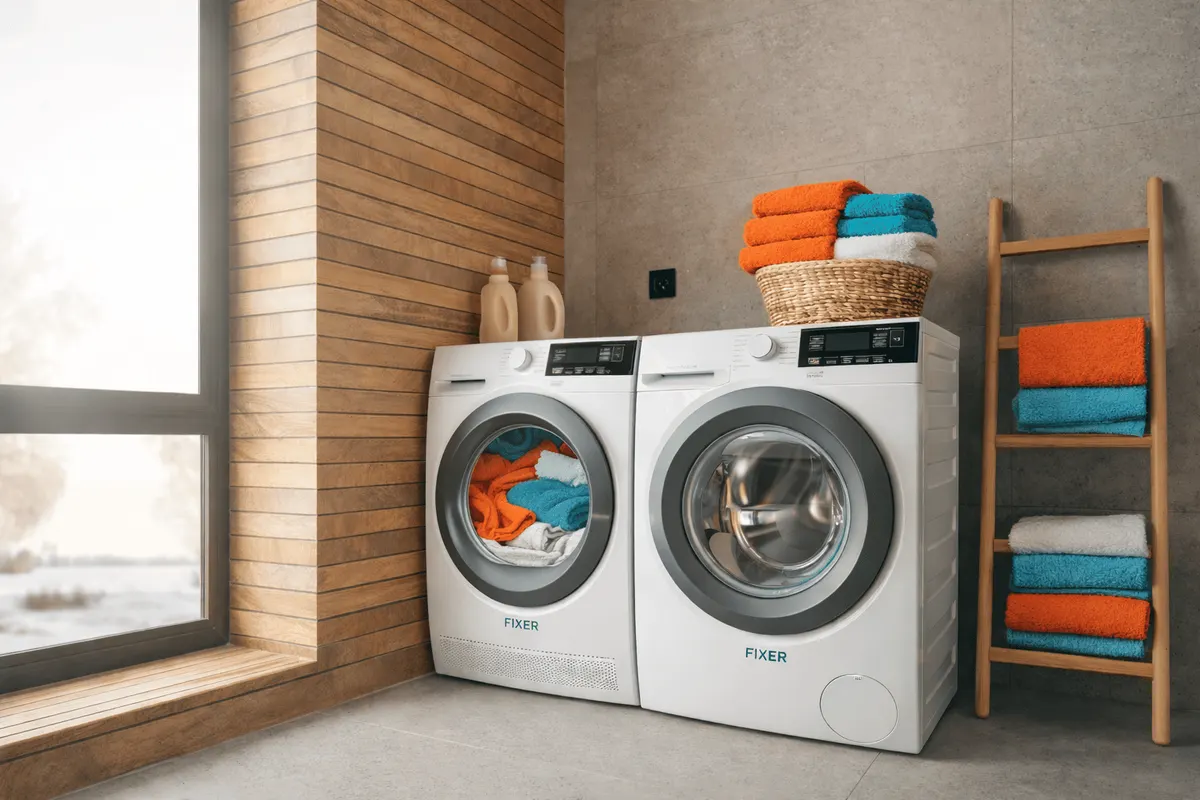 Laundry room with washer and dryer in an Ottawa home